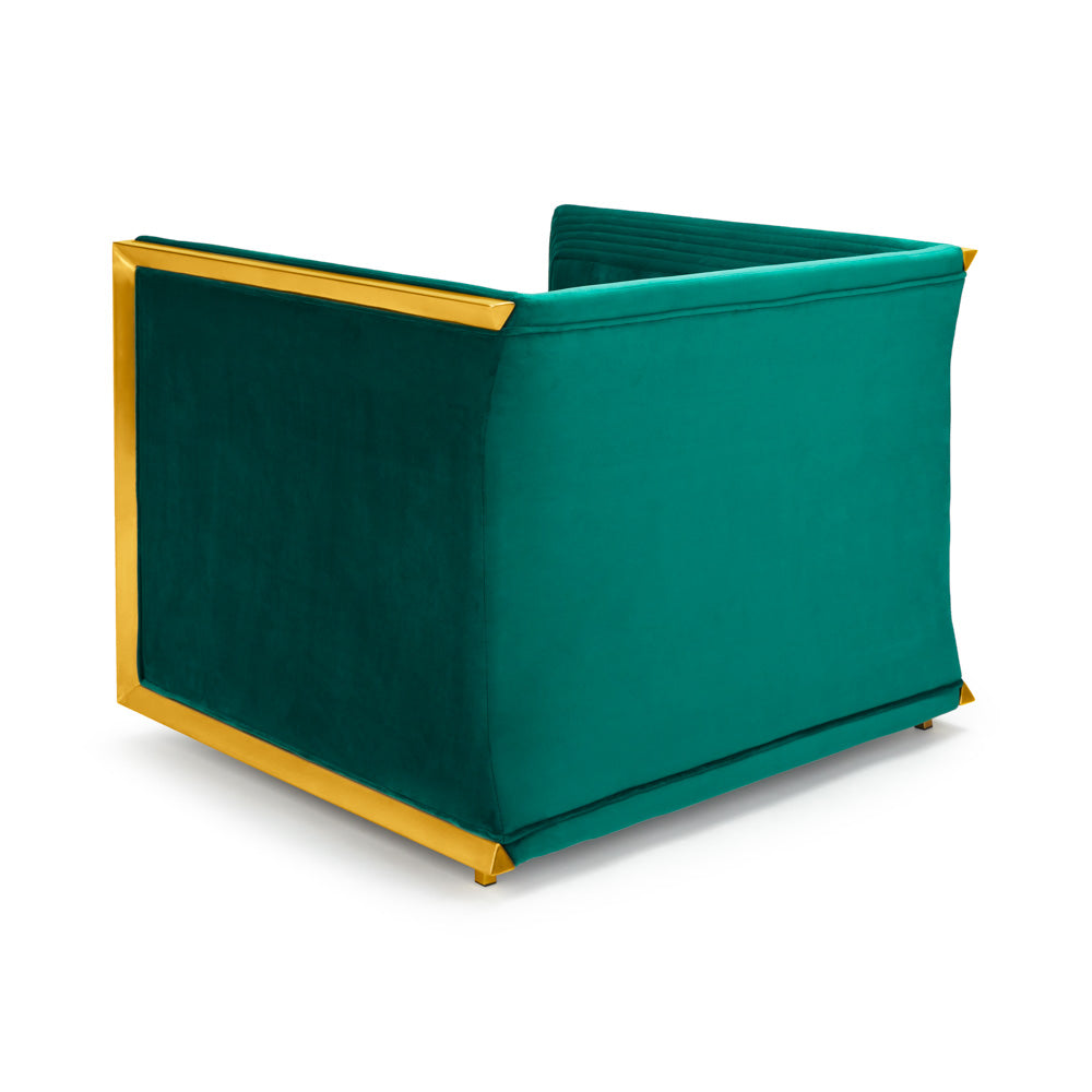 Kingsley Green Velvet Accent Chair - Ella and Ross Furniture