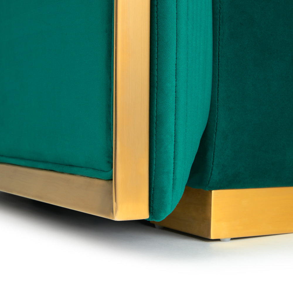 Kingsley Green Velvet Accent Chair - Ella and Ross Furniture