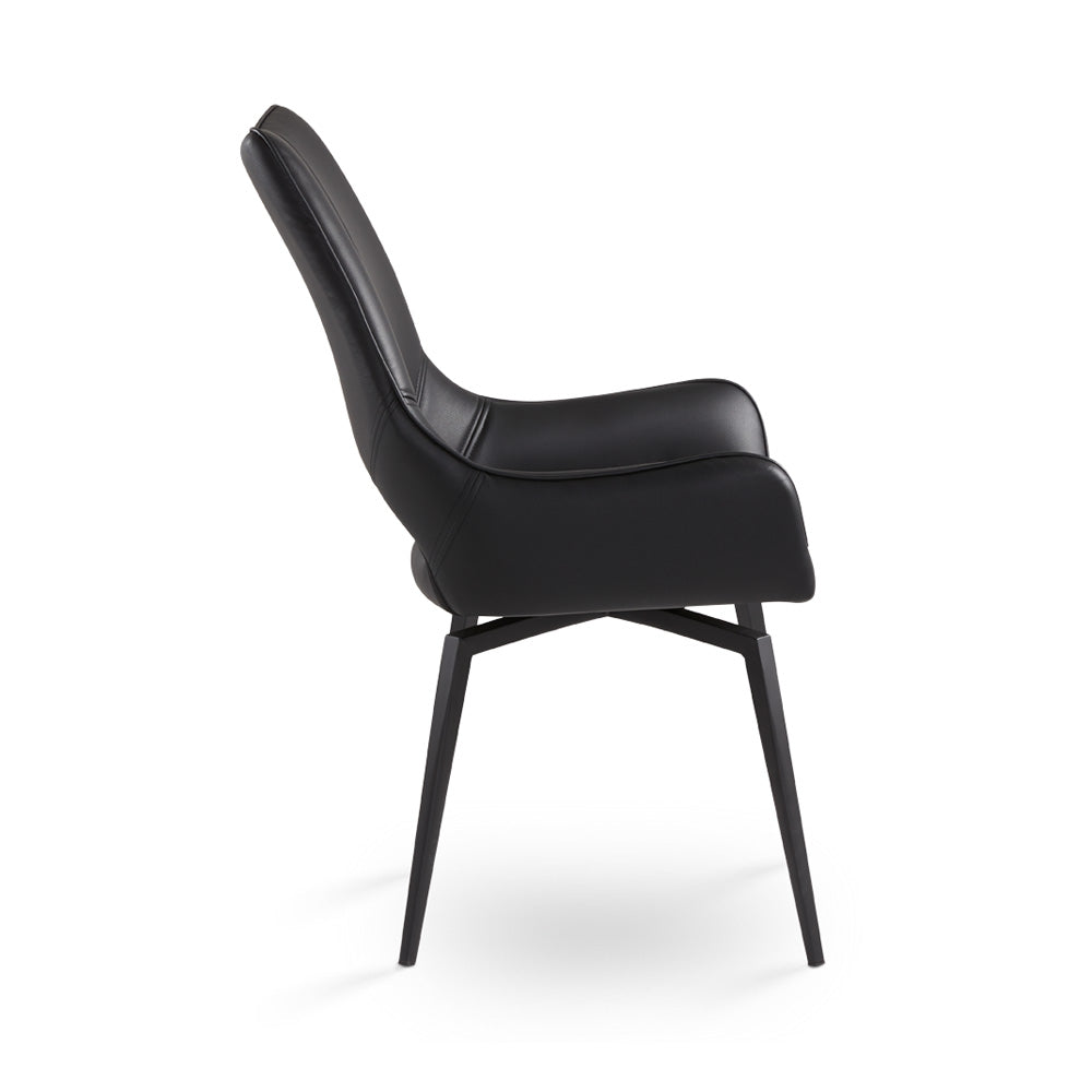 Michigan Swivel Dining Chair - Black - Ella and Ross Furniture