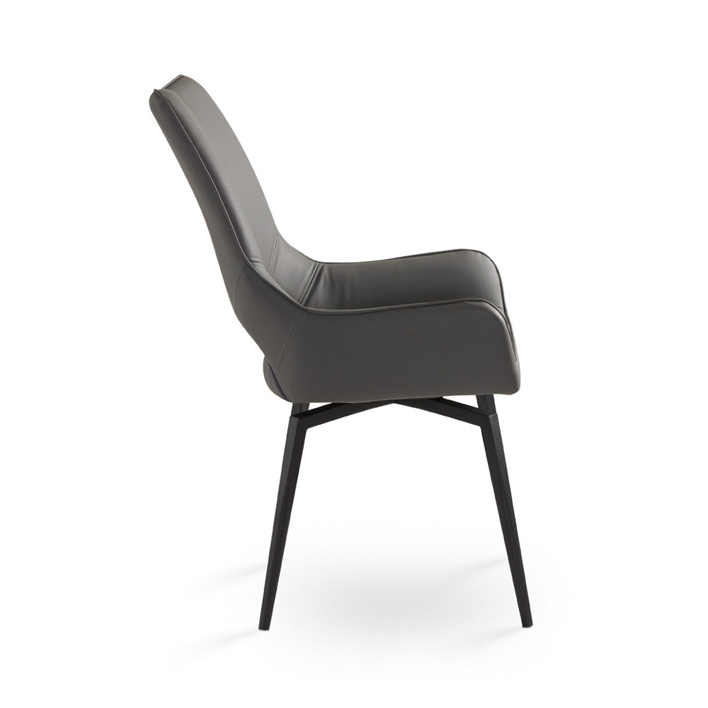 Michigan Swivel Dining Chair - Black - Ella and Ross Furniture