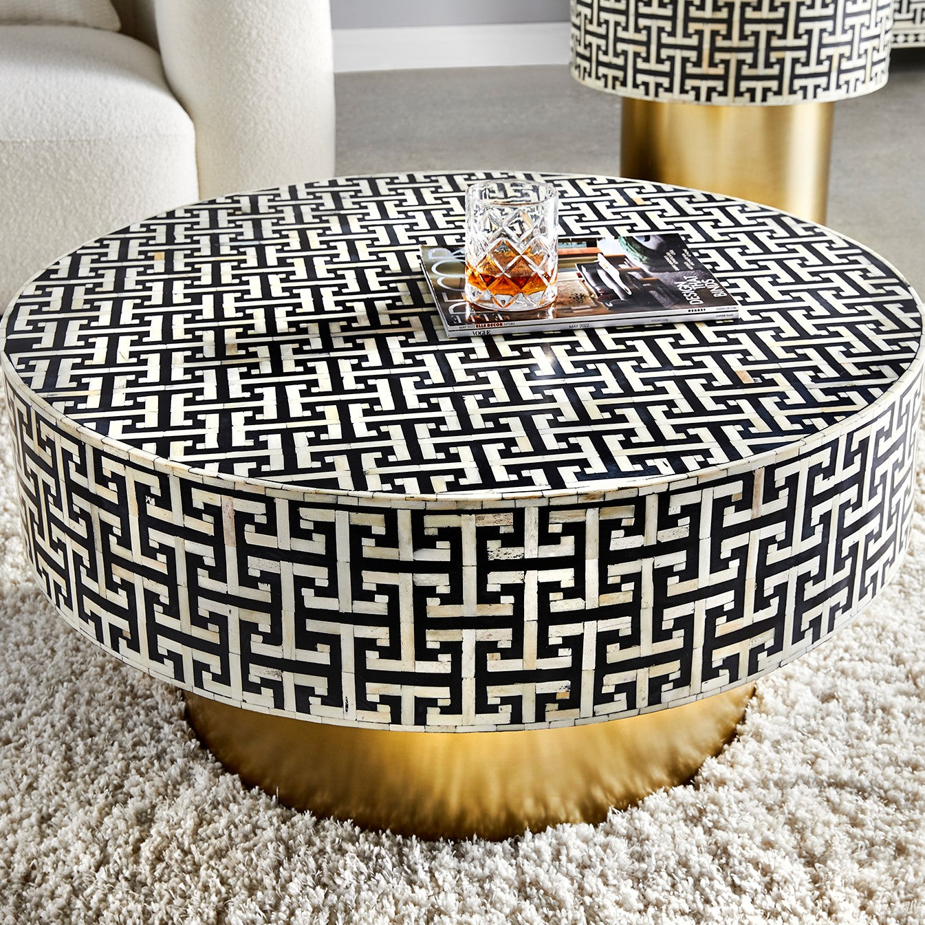 Minnow Bone Inlay Coffee Table - Ella and Ross Furniture