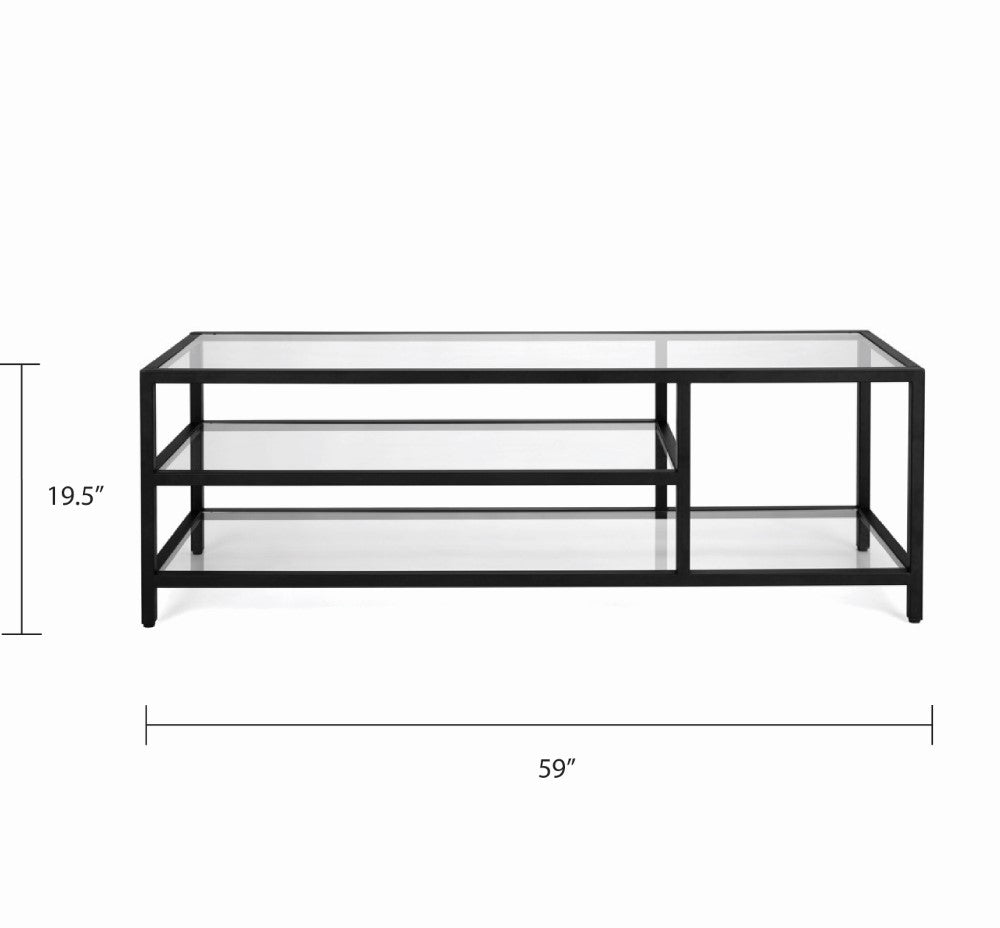 Murray Black Metal Media Console - 59" - Ella and Ross Furniture