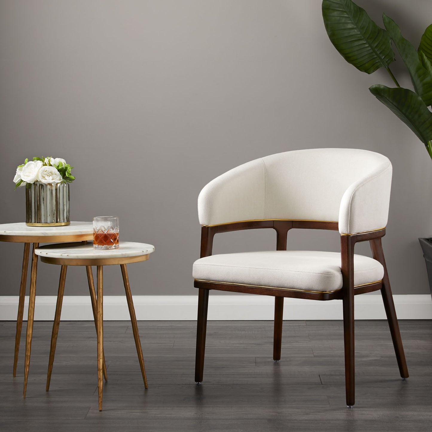 Cane White Marble Side Table - Set of 2 - Ella and Ross Furniture
