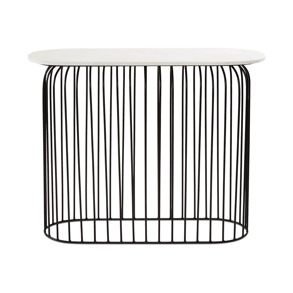 Robin Marble Console Table Black Front