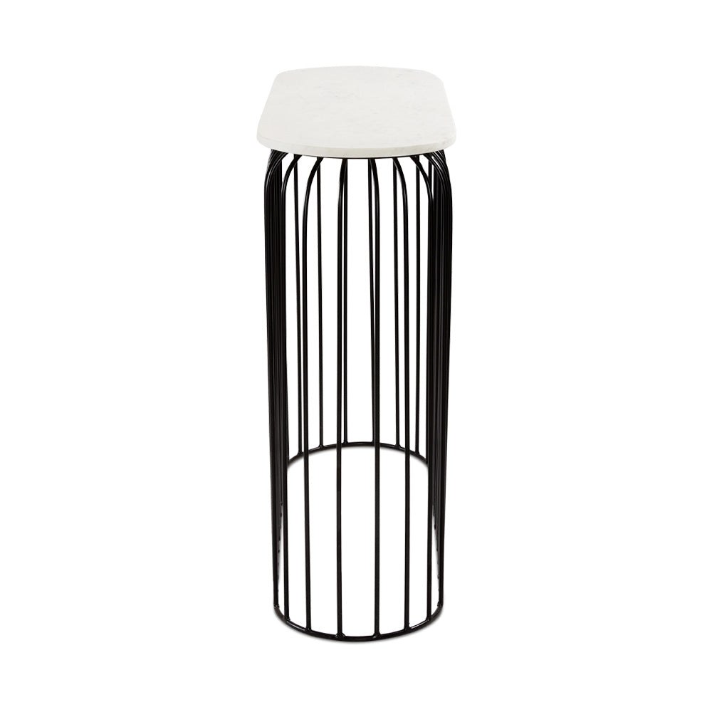 Robin Marble Console Table black side