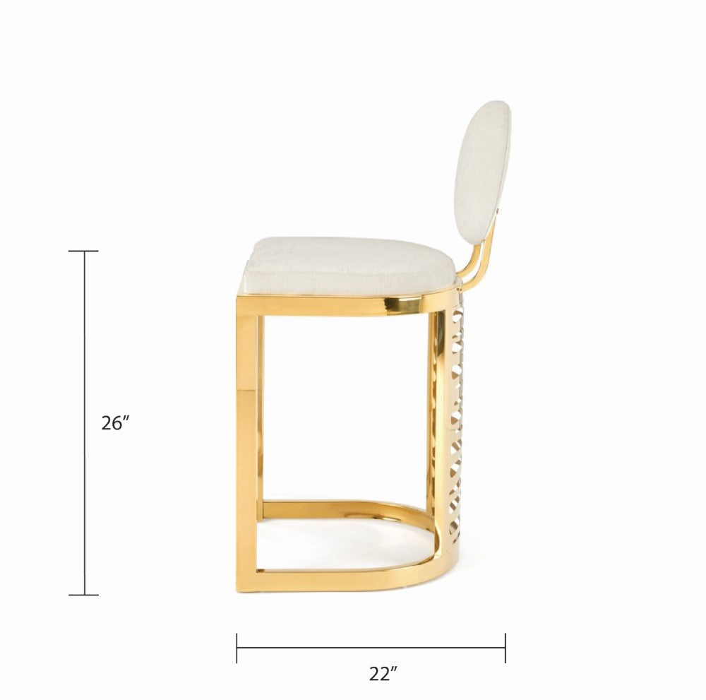 Rochelle Counter Stool - Gold - Ella and Ross Furniture