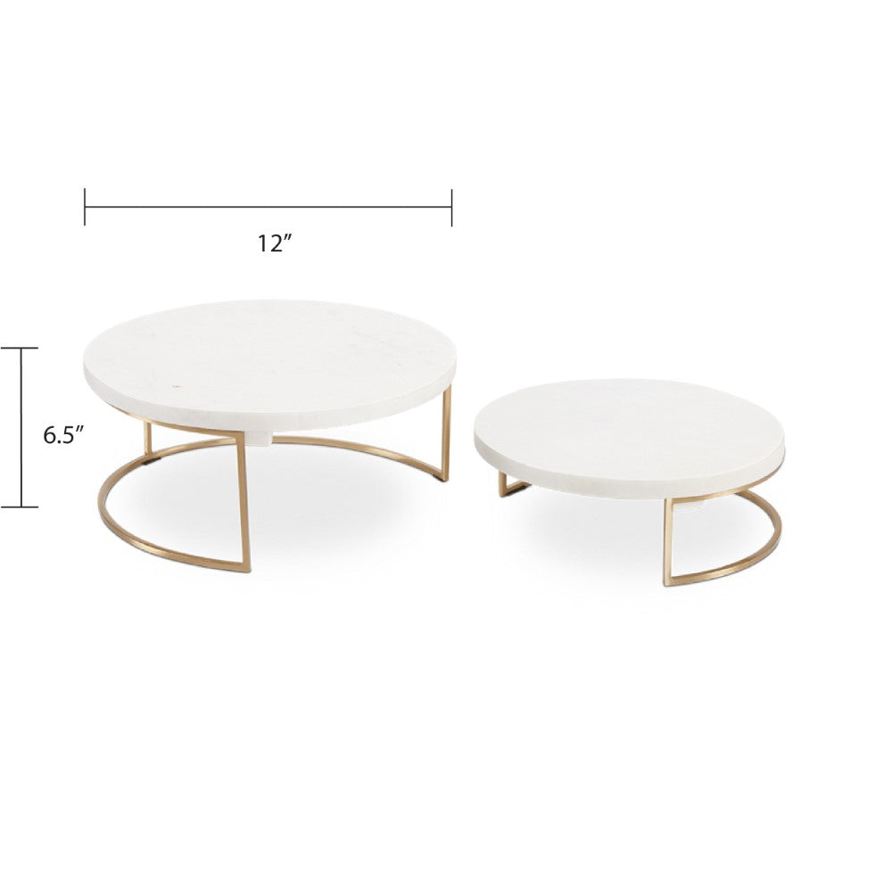 Salem Marble Nesting Servers - Set of 2