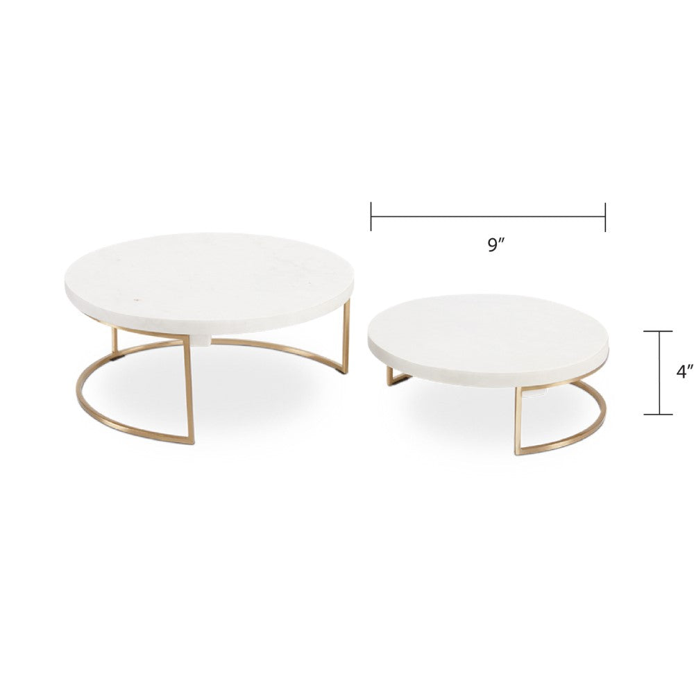 Salem Marble Nesting Servers - Set of 2