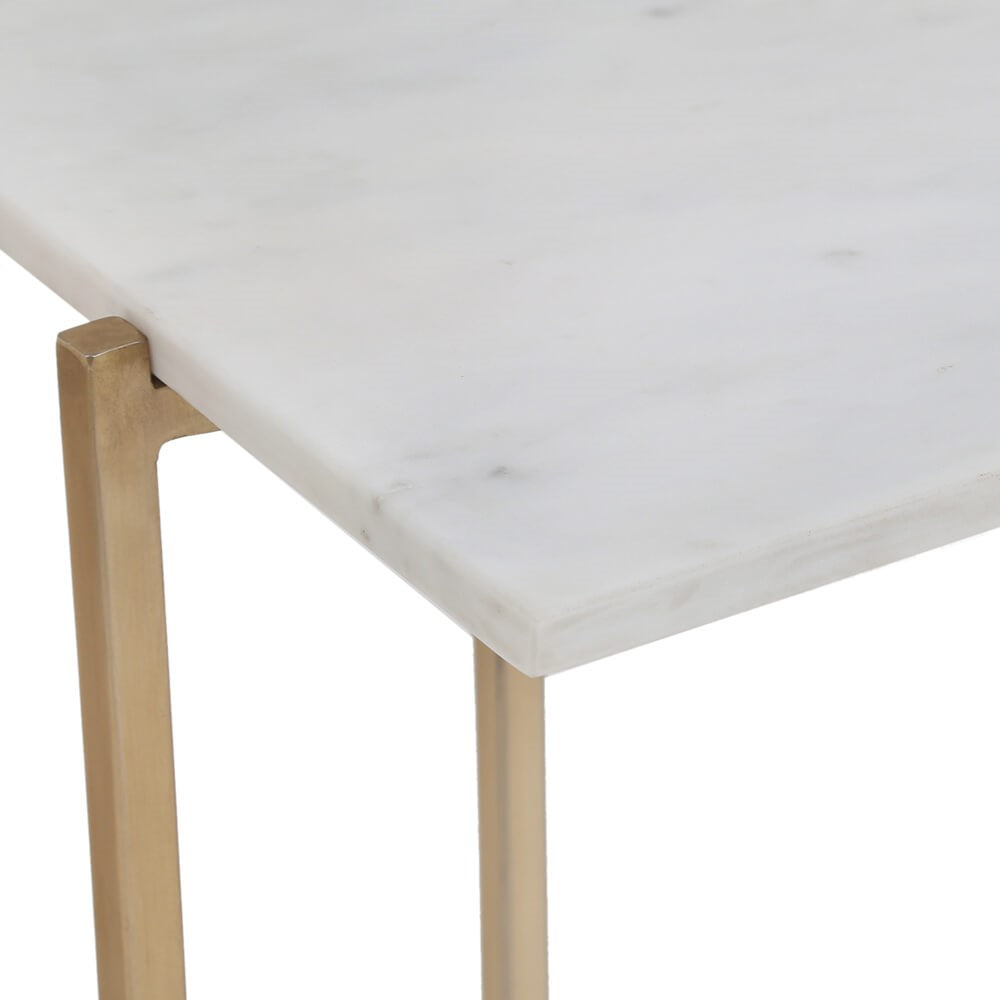 Tilly White Marble Console Table - Gold - Ella and Ross Furniture