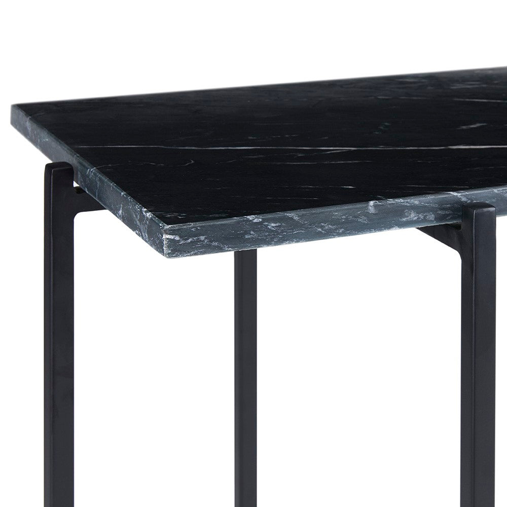 Tilly Black Marble Console Table - Black Metal - Ella and Ross Furniture