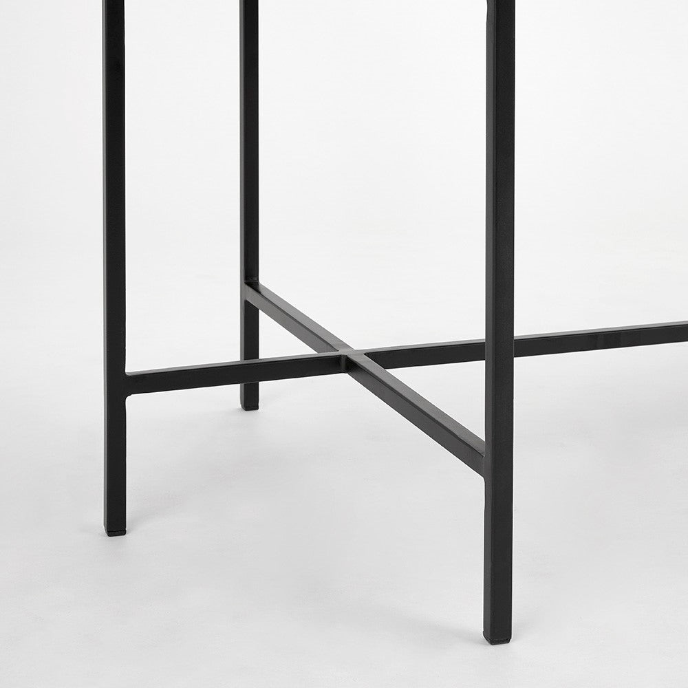Tilly White Marble Coffee Table - Black Metal - Ella and Ross Furniture