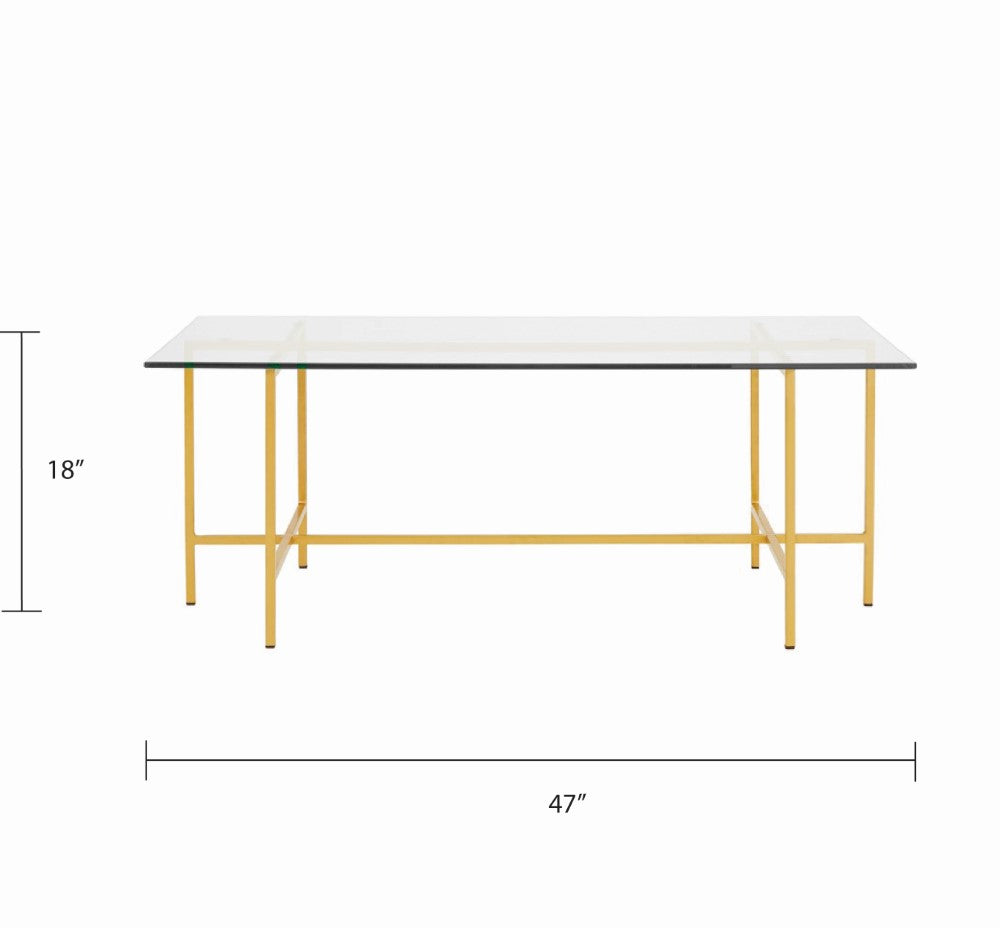 Tilly Glass Coffee Table - Gold - Ella and Ross Furniture