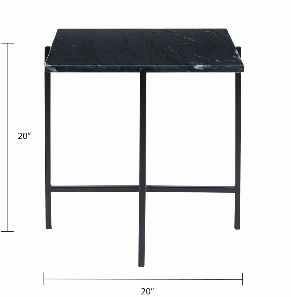 Tilly Black Marble End Table - Black Metal - Ella and Ross Furniture