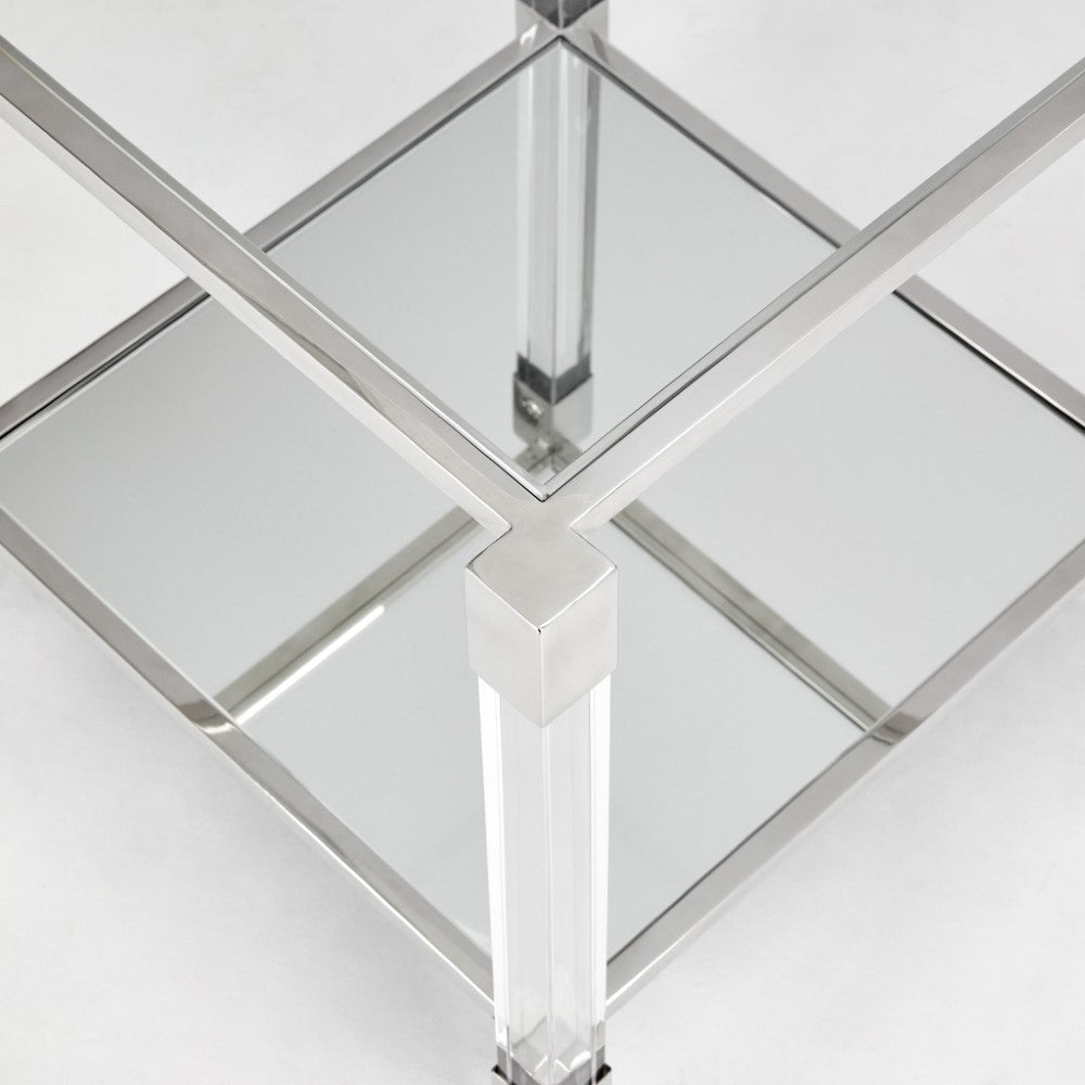Truman Acrylic End Table - Silver - Ella and Ross Furniture