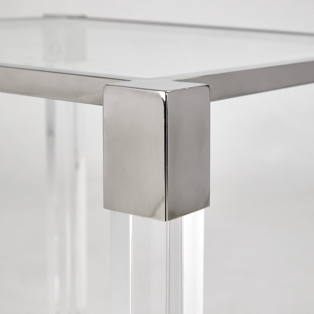 Truman Acrylic End Table - Silver - Ella and Ross Furniture
