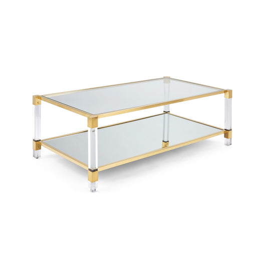Truman Acrylic Coffee Table - Brushed Gold - Ella and Ross Furniture