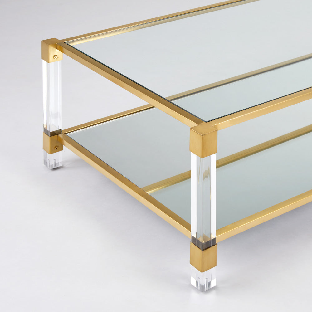 Truman Acrylic Coffee Table - Brushed Gold - Ella and Ross Furniture