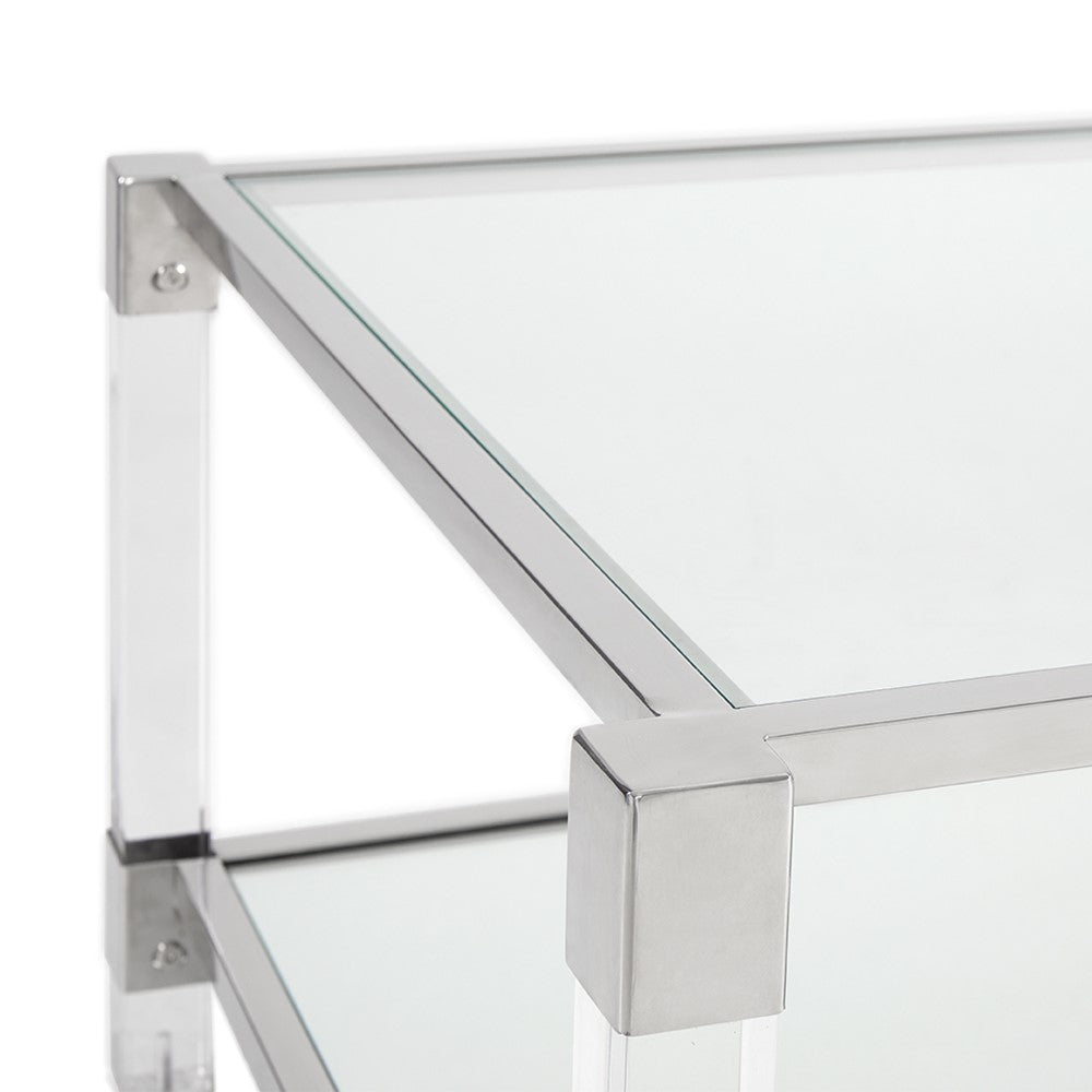 Truman Acrylic Coffee Table - Silver - Ella and Ross Furniture