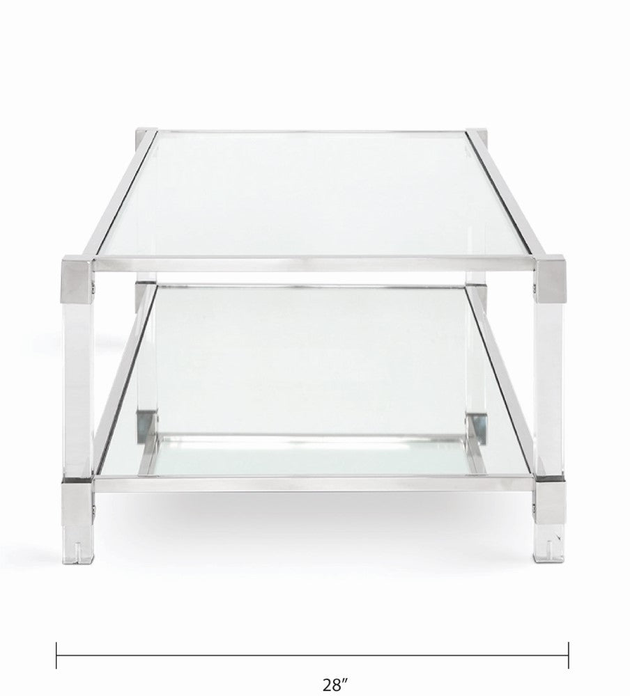 Truman Acrylic Coffee Table - Silver - Ella and Ross Furniture