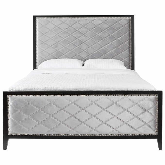 Princess Grey Velvet Bed - Ella and Ross Furniture