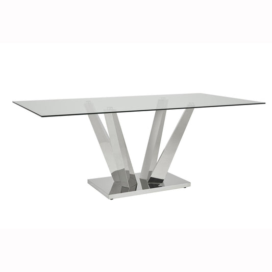Yvon Glass Dining Table - 79" - Ella and Ross Furniture