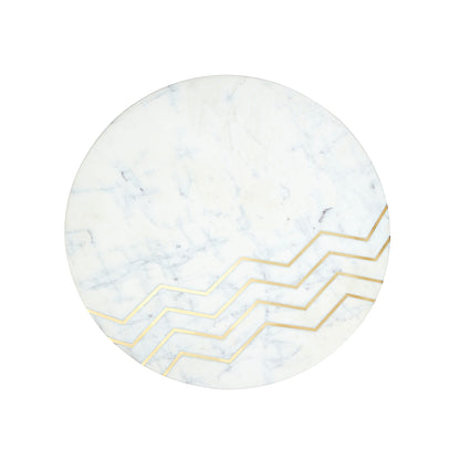 Cane White Marble Side Table - Set of 2 - Ella and Ross Furniture