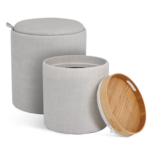 London Round Tray Ottoman (Set of 2) - Ella and Ross Furniture