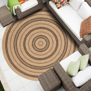 Avanos Indoor Outdoor Round Rug Black Circle - Ella and Ross Furniture