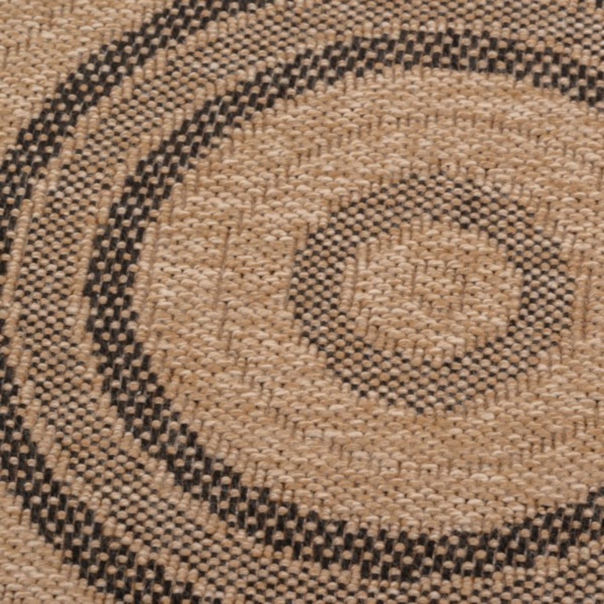 Avanos Indoor Outdoor Round Rug Black Circle - Ella and Ross Furniture