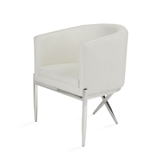 Apache Accent Chair White Leatherette - Ella and Ross Furniture