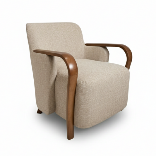 Arden Accent Chair: Taupe Fabric - Ella and Ross Furniture