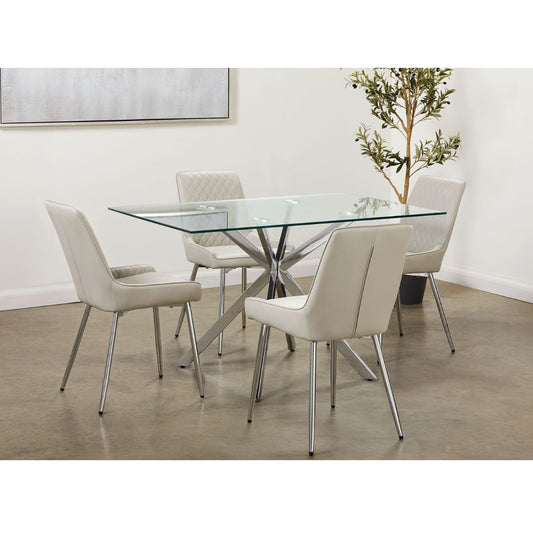 Atlas 5Pc Silver Dining Set - Ella and Ross Furniture
