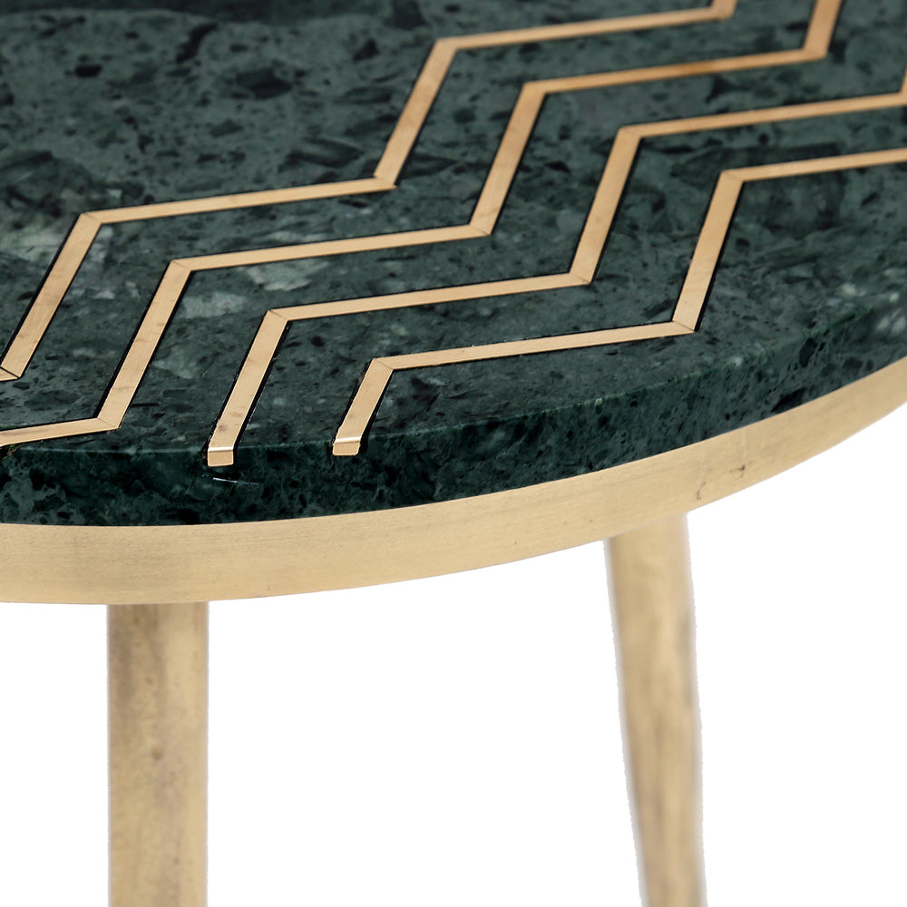 Cairo Green Marble Side Tables - Set of 2