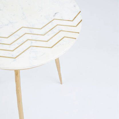 Cane White Marble Side Table - Set of 2 - Ella and Ross Furniture