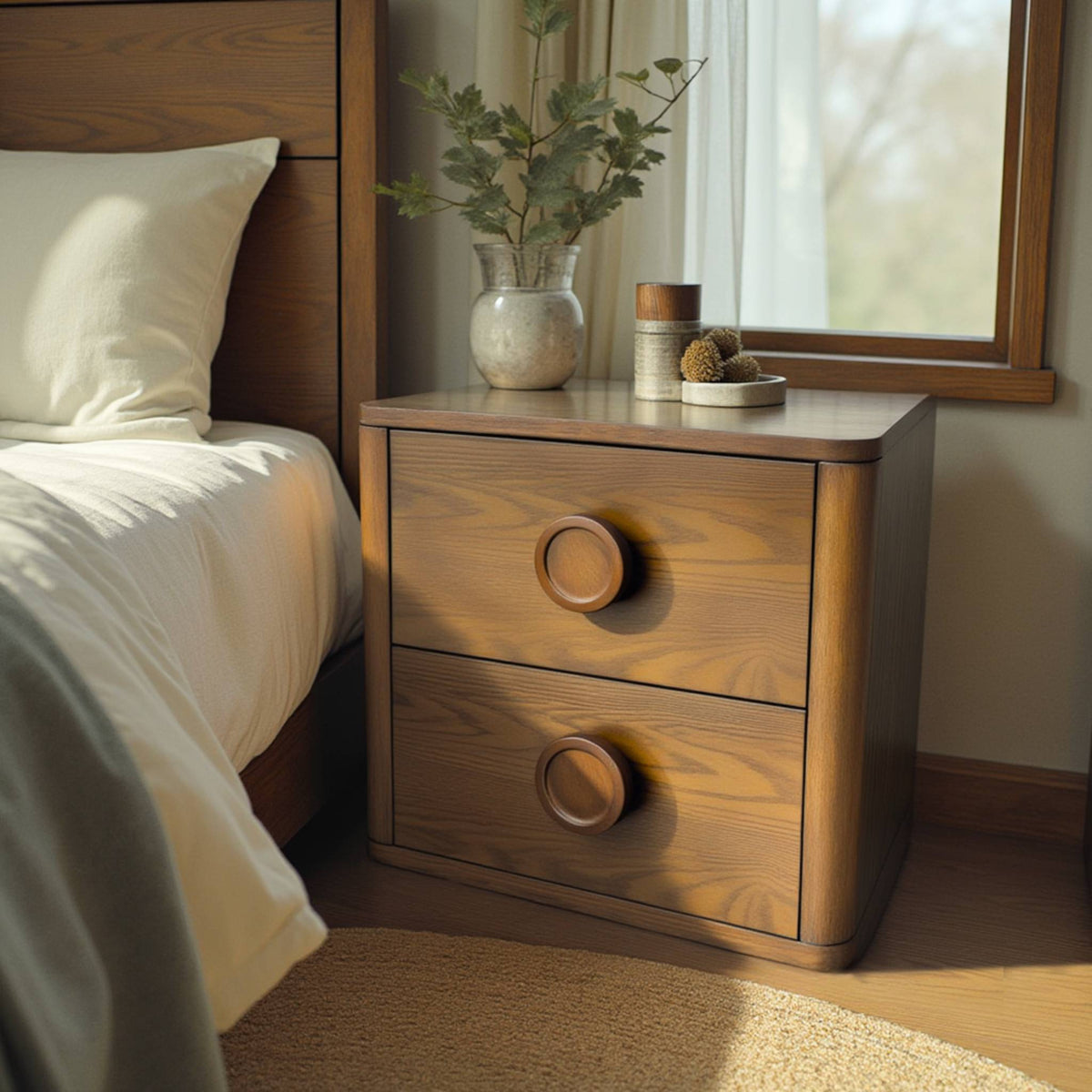 Celeste Walnut Nightstand - Ella and Ross Furniture