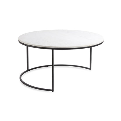 Celine Marble Nesting Coffee Table - Black - Ella and Ross Furniture