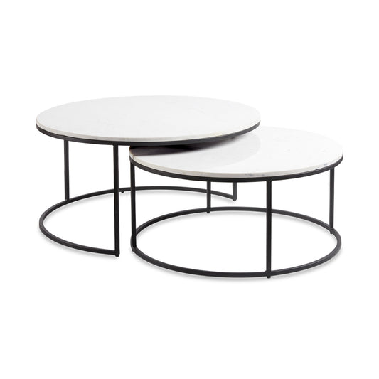 Celine Marble Nesting Coffee Table - Black - Ella and Ross Furniture
