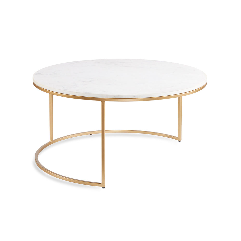 Celine Marble Nesting Coffee Table - Brushed Gold - Ella and Ross Furniture