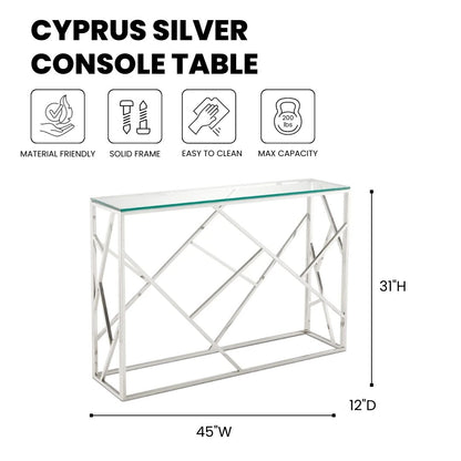 Cyprus Silver Console Table - Ella and Ross Furniture