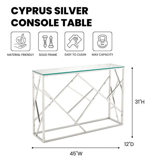 Cyprus Silver Console Table - Ella and Ross Furniture