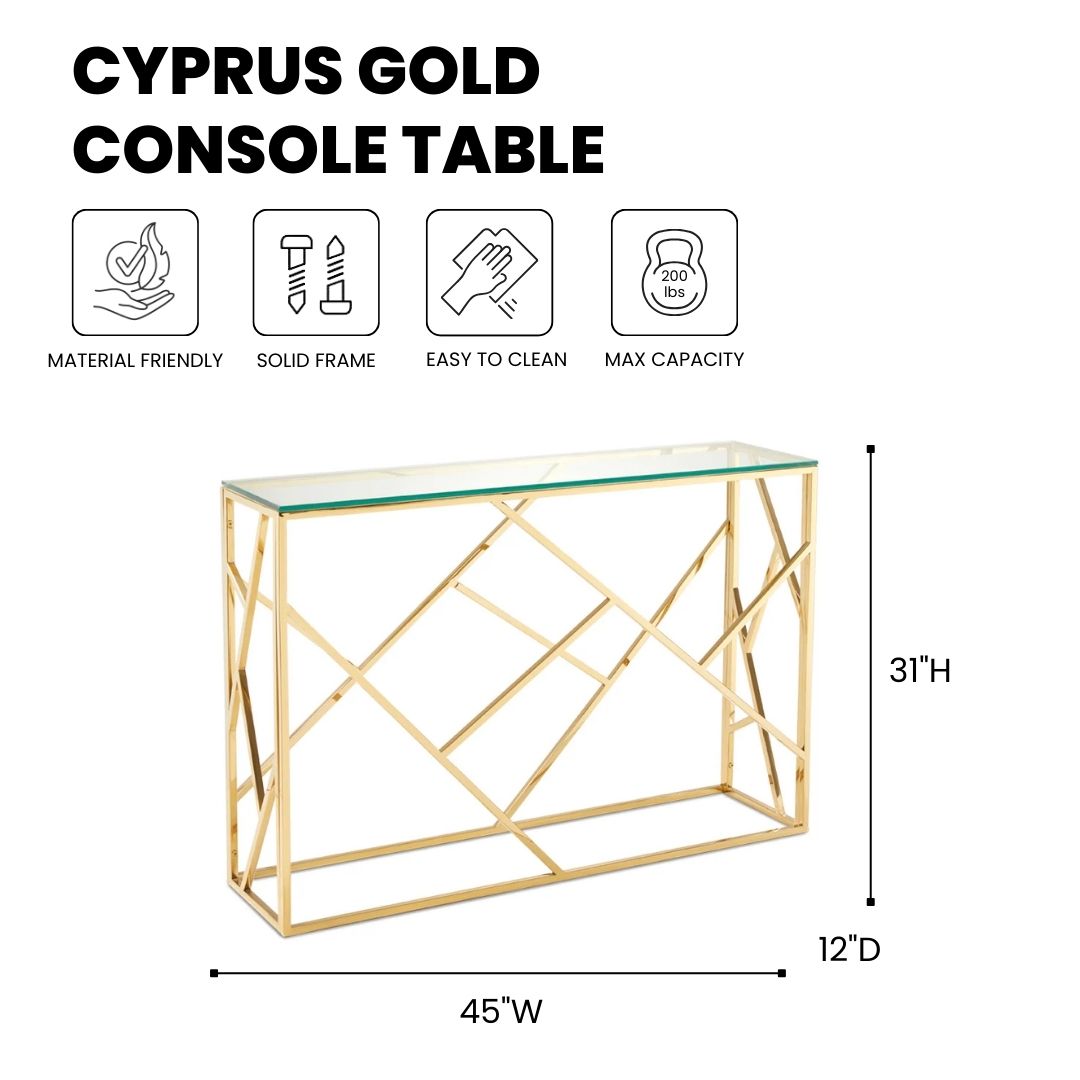 Cyprus Gold Console Table - Ella and Ross Furniture