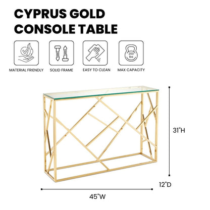 Cyprus Gold Console Table - Ella and Ross Furniture