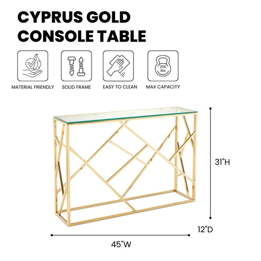 Cyprus Gold Console Table - Ella and Ross Furniture