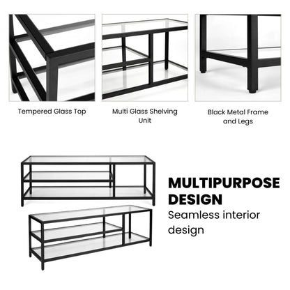 Murray Black Metal Media Console - 59" - Ella and Ross Furniture