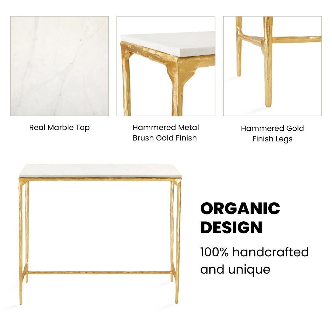 Kali Marble Console Table - Gold - Ella and Ross Furniture