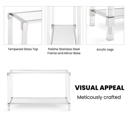 Truman Acrylic Console Table - Silver - Ella and Ross Furniture