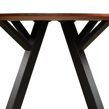 Darron Round Dining Table Walnut - Ella and Ross Furniture