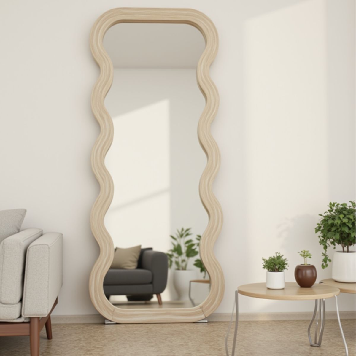 Elara Floor Mirror – Natural - Ella and Ross Furniture