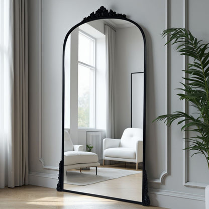 Eloise Luxury Floor Mirror: Black Frame - Ella and Ross Furniture