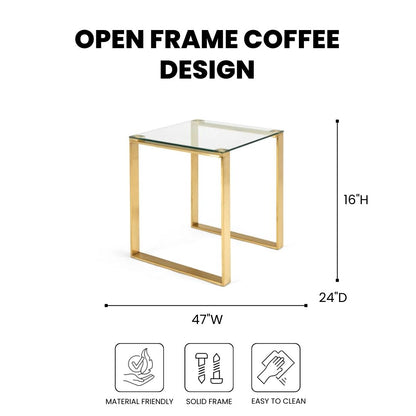 Hudson Brushed Gold End Table - Ella and Ross Furniture